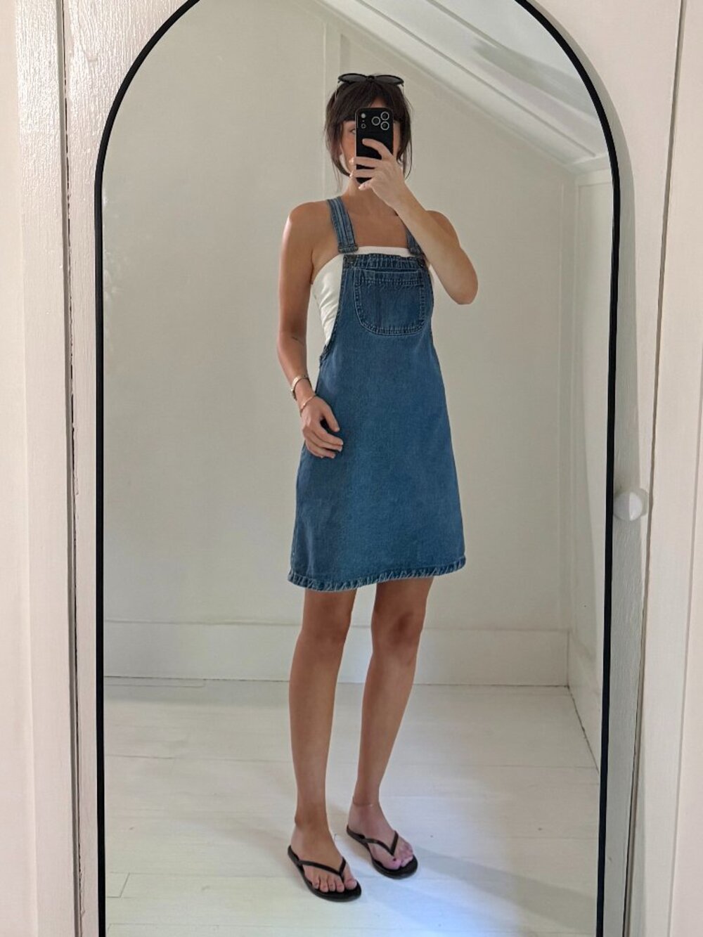 Big Time Vintage 90s Denim Overall Mini Dress Size S